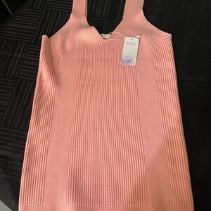 Lascana Women's Pink Ribbed Tank Top